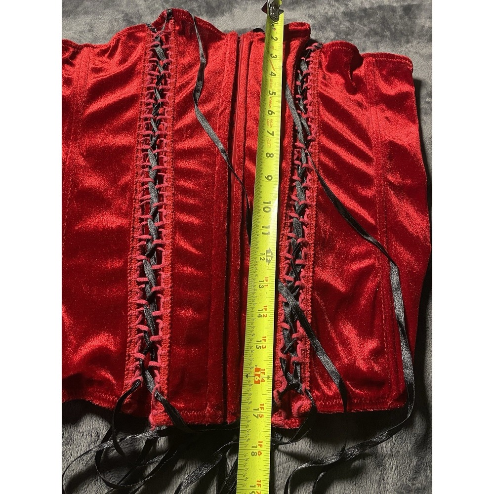 Torrid Vintage Red Velvet Corset Size 2‎ Whimsigoth Y2K - Picture 6 of 6